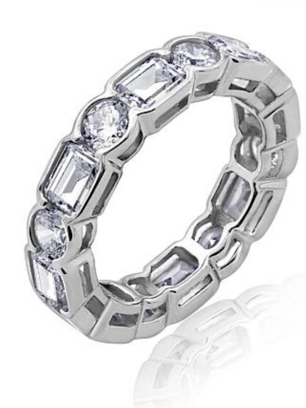 NWT-Simulated Diamond Mixed Cut Eternity Ring